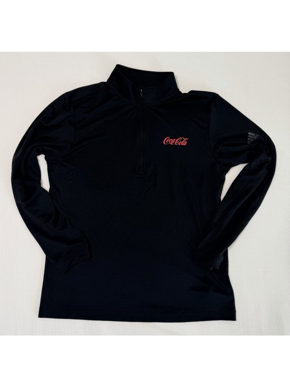 Adidas COKE Coca-Cola 1/4-Zip Pullover Jacket Black Medium Golf Activewear